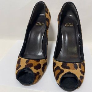 Stuart Weitzman Leopard Animal Print Wedge Shoe 8m